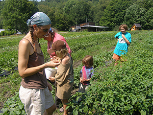 Family in the garden